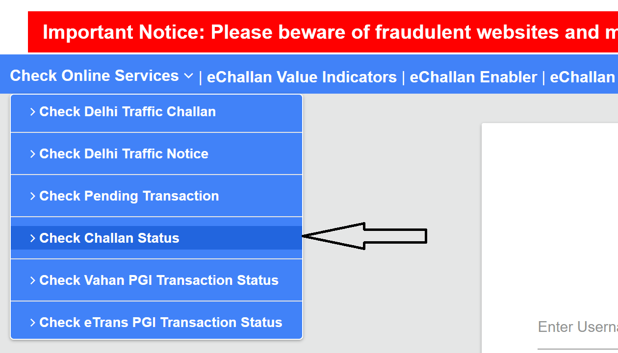 Check Challan Status