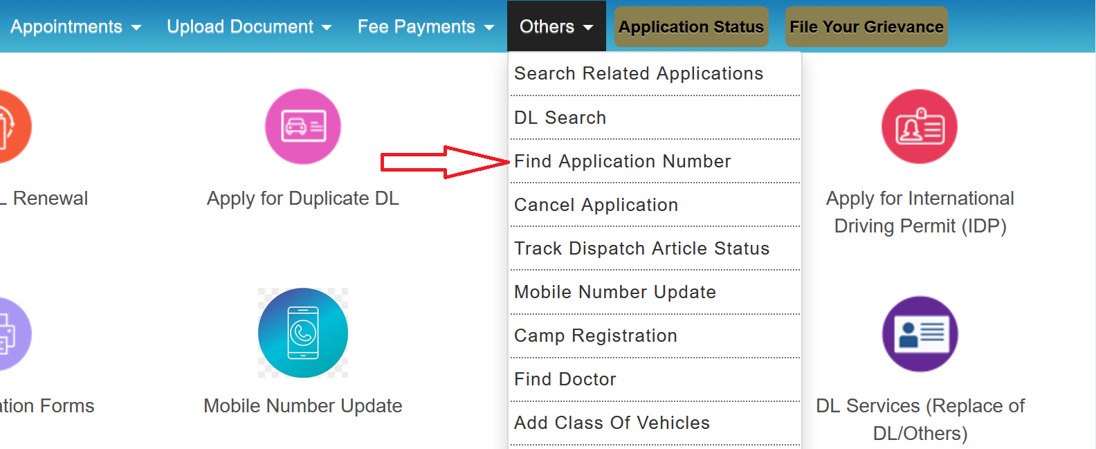 Find Application Number